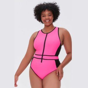Forever 21 Plus Size One-Piece Hot Pink Swimsuit